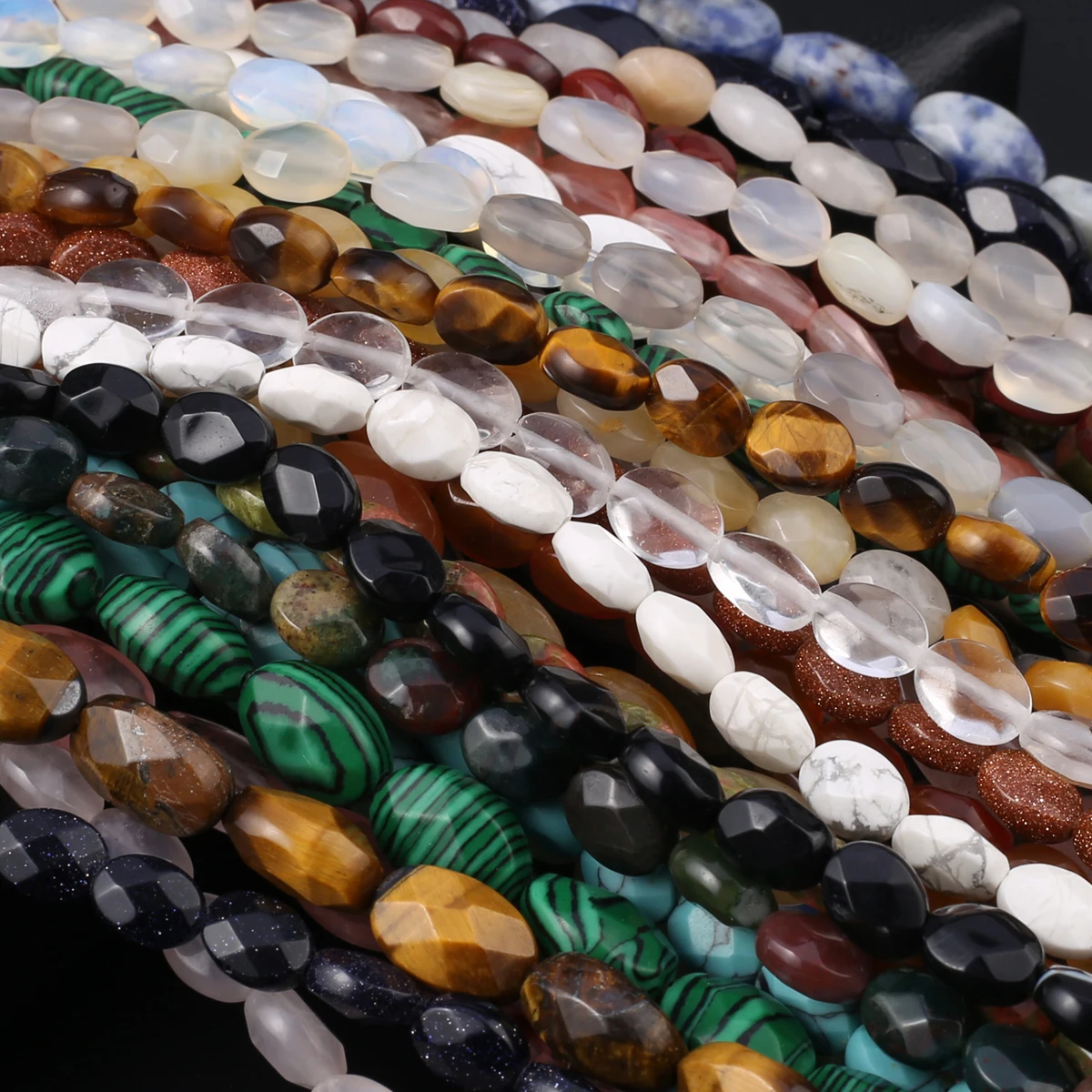 

Natural Stone Faceted Crystal Beads Oval Shape Sodalite Loose Bead for Jewelry Making Diy Women Necklace Bracelet Accessories