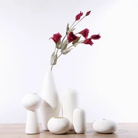 pure white ceramic flower vase simple warm round design decorating meditation life home decoration mother friends wife gifts