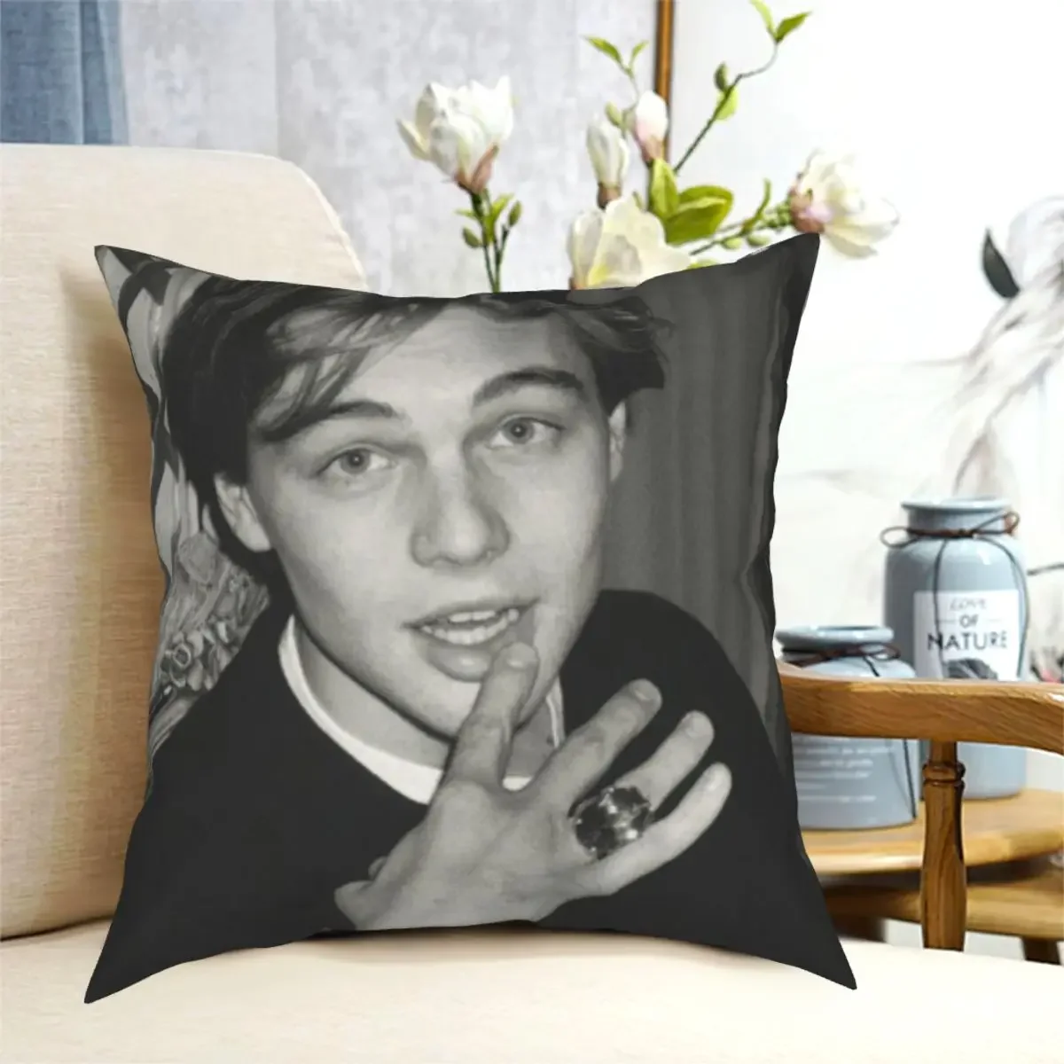 

Leonardo Dicaprio Leo Pillowcase Printing Fabric Cushion Cover Decorations Pillow Case Cover Home Square 40*40cm