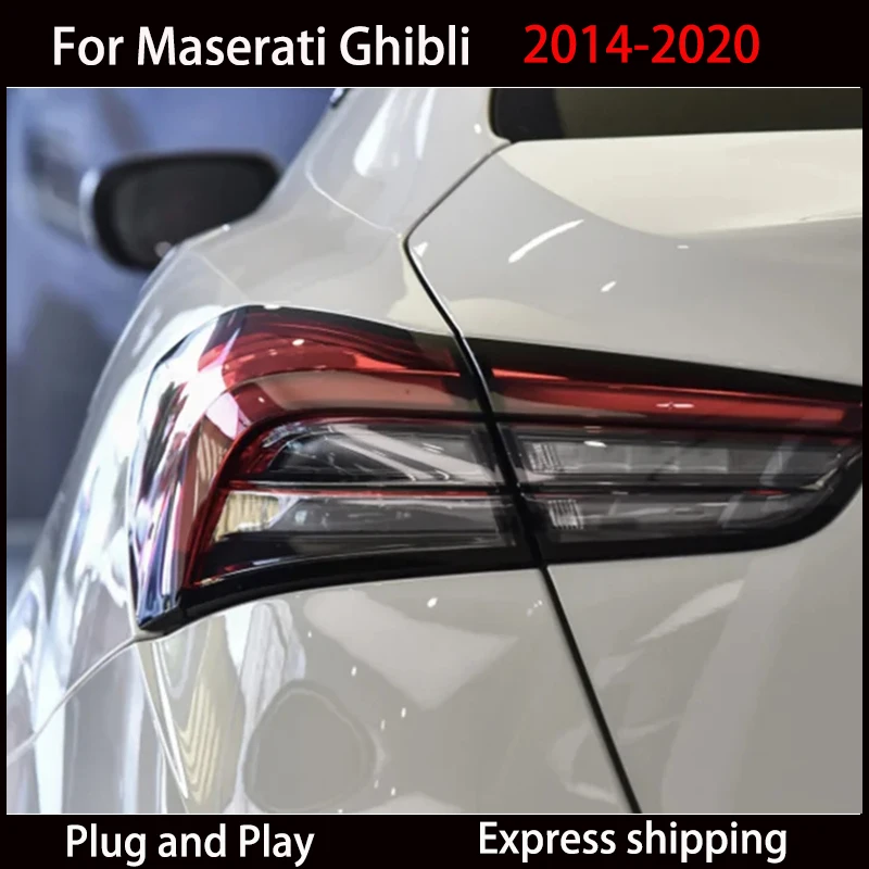 Фото Стайлинг автомобиля для Maserati Ghibli, задний фонарь 2014-2022, обновление, задние задние фонари в сборе, DRL, указатель поворота, автомобильные аксессуары №1