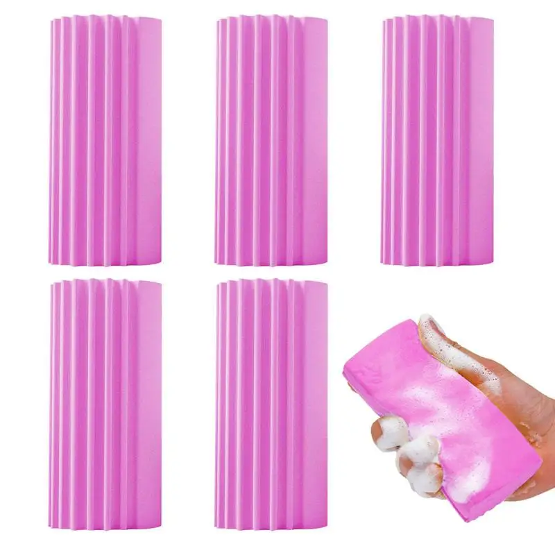 

Damp Clean Duster Sponge 5pcs Multifunctional Sponge Cleaning Brush Dust Removing Sponge Home Wiping Glass Cleaning Tool