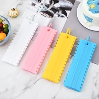 4pcsset plastic butter cake cream scraper baking comb accessories kitchen fondont cake decorating tools scrapers smoother