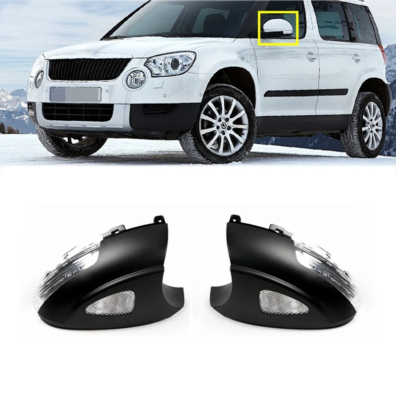 Car LED Rear Veiw Mirror Light Lampturn Signal Indicator For Skoda Yeti 2009-2013 Car-Styling With Puddle