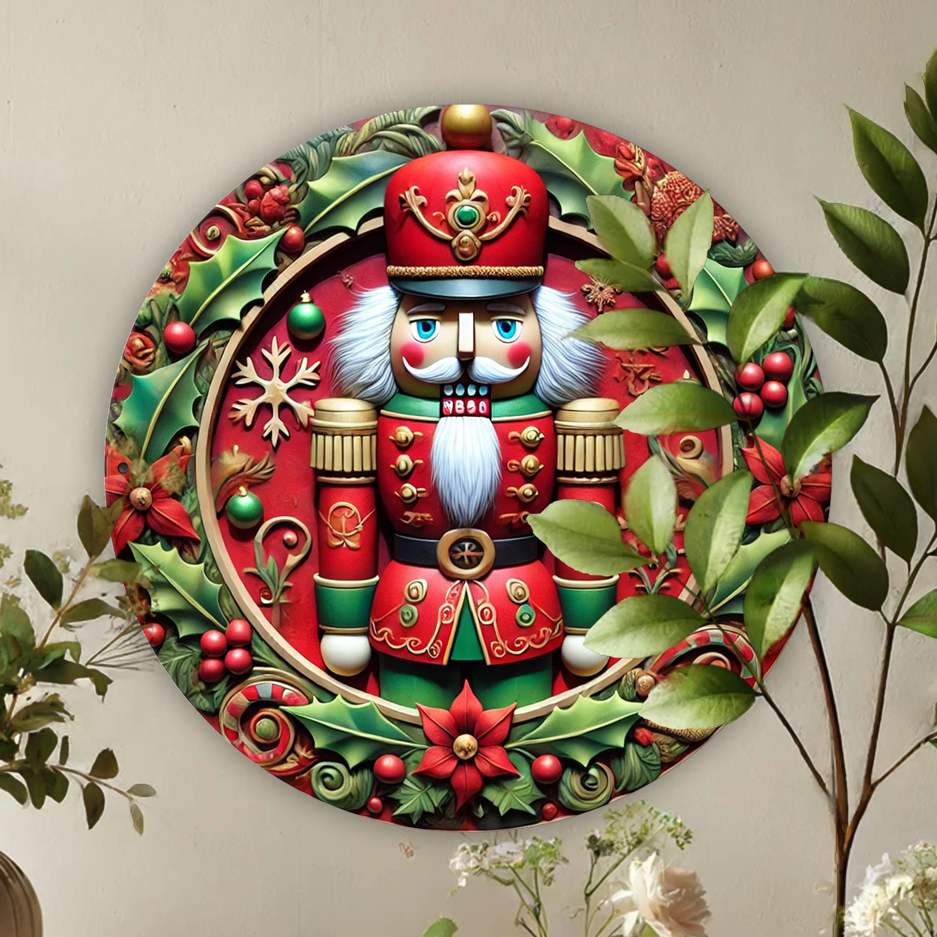 Праздничный металлический знак-8x8 дюймов круглый водонепроницаемый и устойчивый