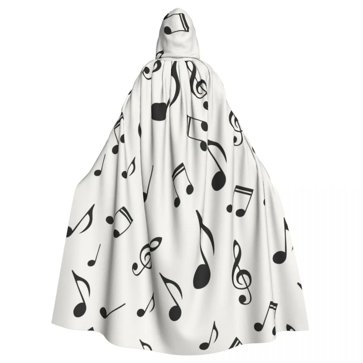 

Long Cape Cloak Musical Notes Hooded Cloak Coat Autumn Hoodies