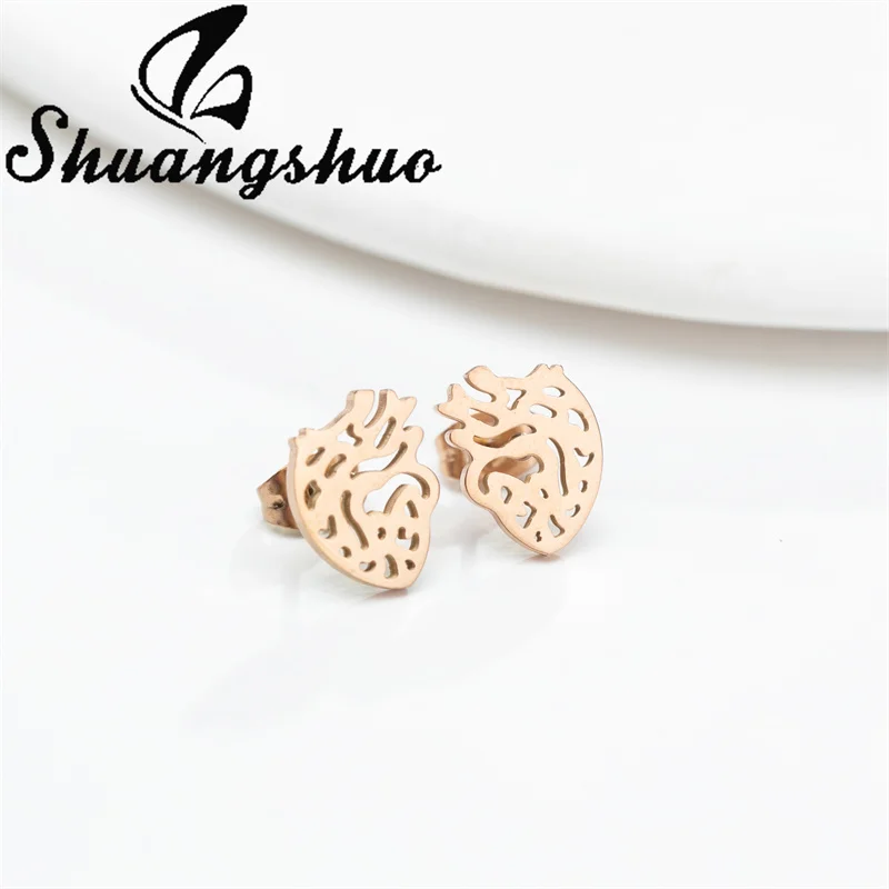 Новинка 2022 креативные серьги-гвоздики Shuangshuo в форме сердца органа серьги из
