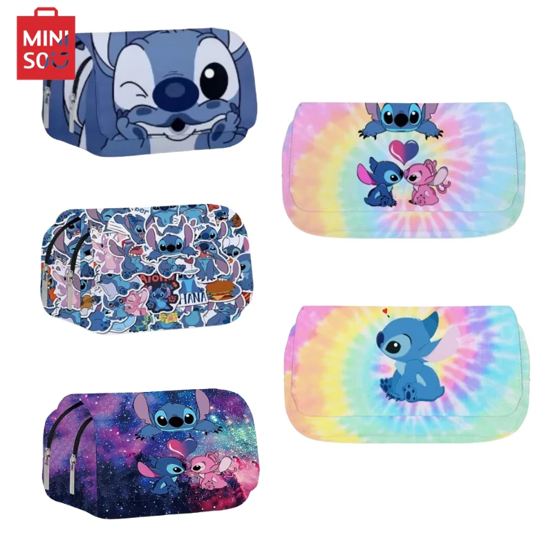 Miniso Stitch Двухслойный Пенал С Героями Мультфильмов