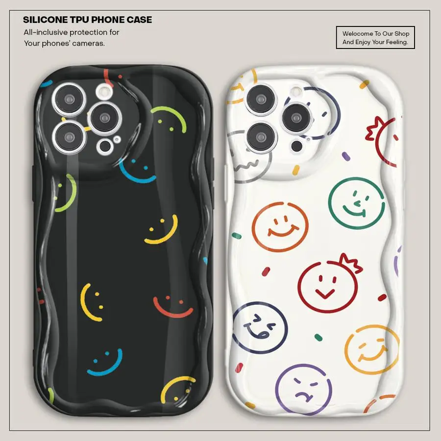 Милый красочный чехол для телефона с улыбкой Vivo Y02 Y12 Y15S Y16 Y17 Y19 Y20 Y20i Y21 Y21A 2021 Y35 Y22S Y36