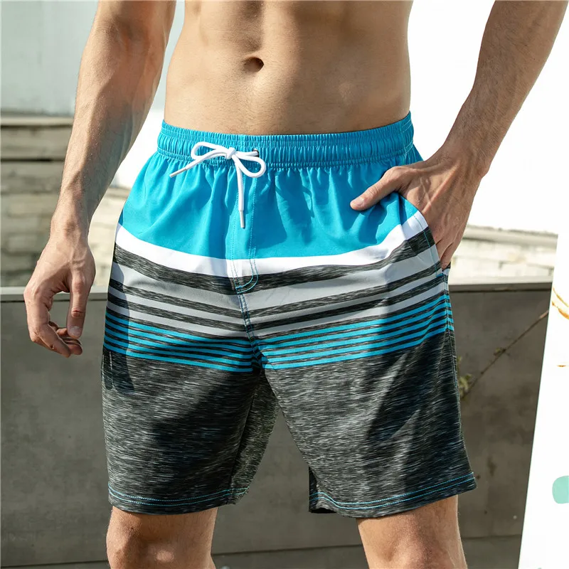 

Men's Beach Shorts Swimsuits Drawstring Pocket Surfing Diving Swimming Pants Swimwear Trunks Casual Board Shorts Male Clothing