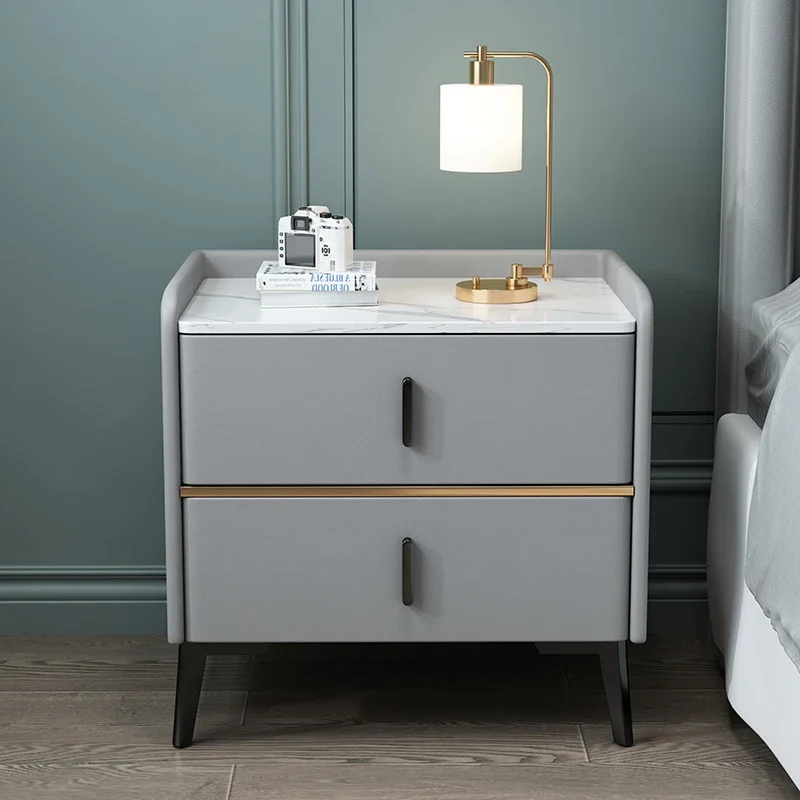 

Multifunctional Drawers Nightstands Storage Box Modern Side Low Bedside Table Design European Nachttisch Furniture Living Room