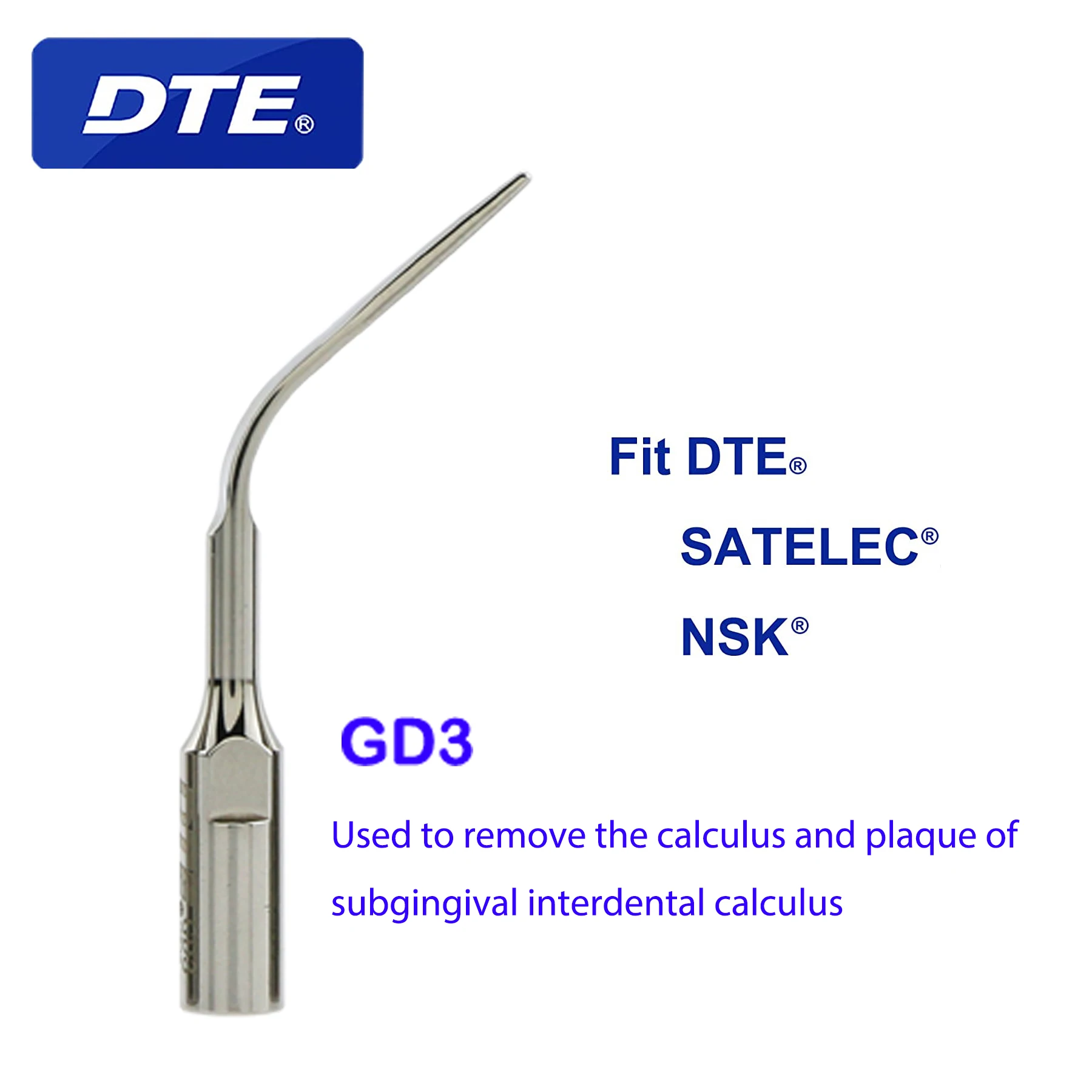 DTE Original Dental  Scaling Ultrasonic Scaler Tips GD3  Periodontal Cleaning Compatible With Satelec NSK Acteon Handpiece