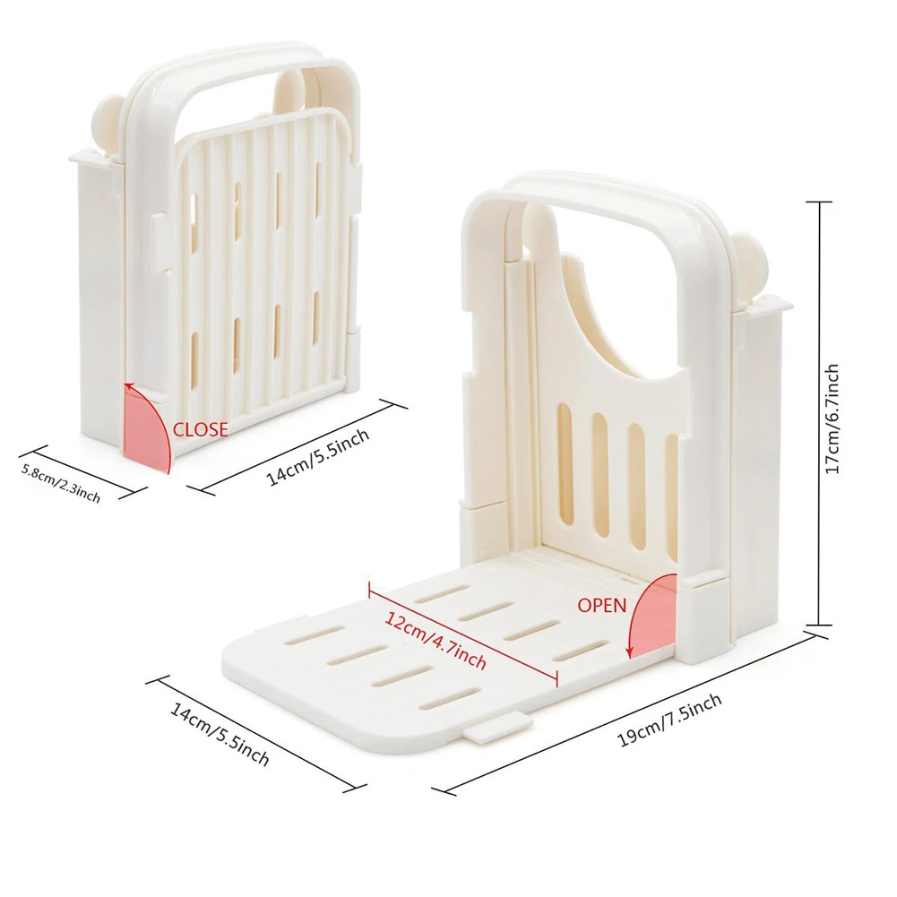 

Hot White Environmentally Friendly ABS Material Practical Bread Cutter Loaf Toast Slicer Cutting Slicing Guide Kitchen