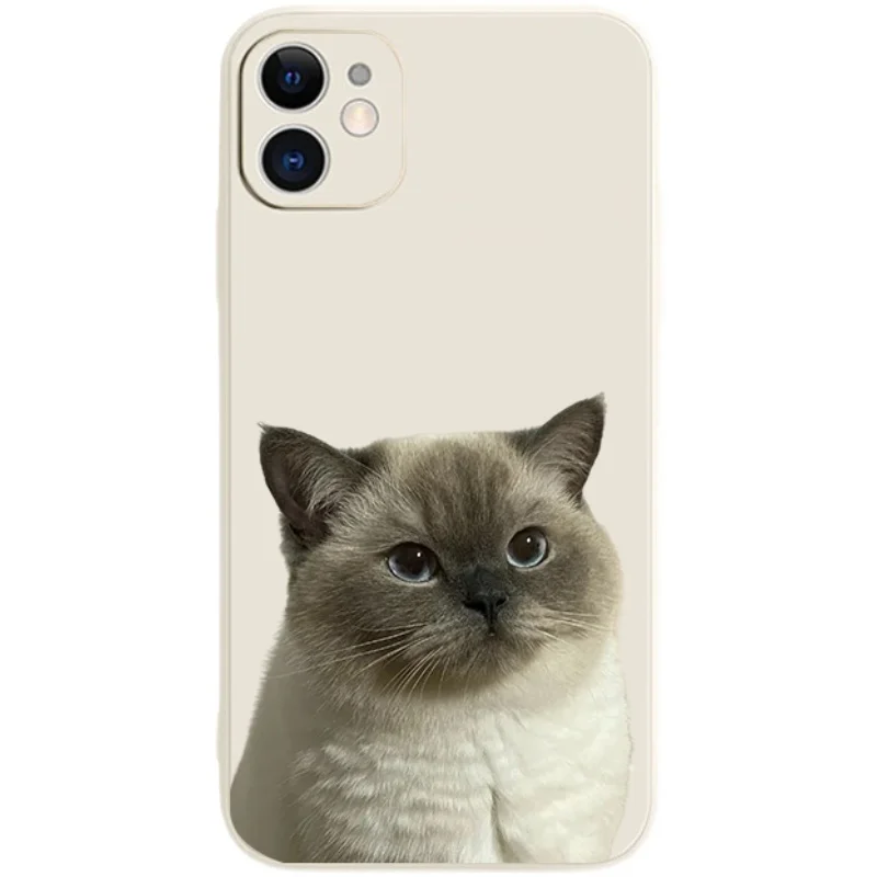 

5380-2 Силиконовые прочные Чехлы для iphone13 Тонкий чехол-накладка с милым рисунком кошки