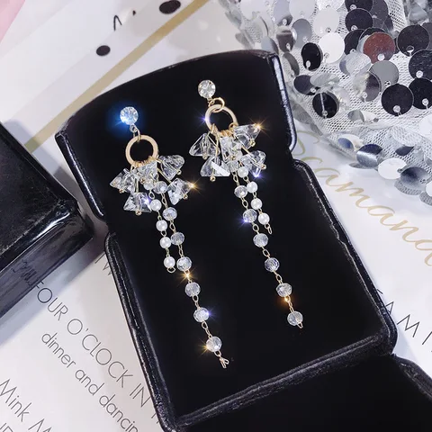 Золотые серьги-капельки zhenshecai