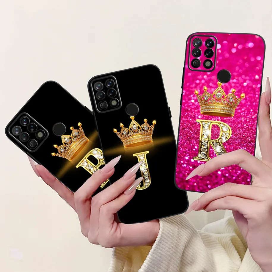 Чехол для Tecno Pova LD7 LD7j 2 LE7 LE7n мягкие силиконовые защитные чехлы с милыми буквами 3