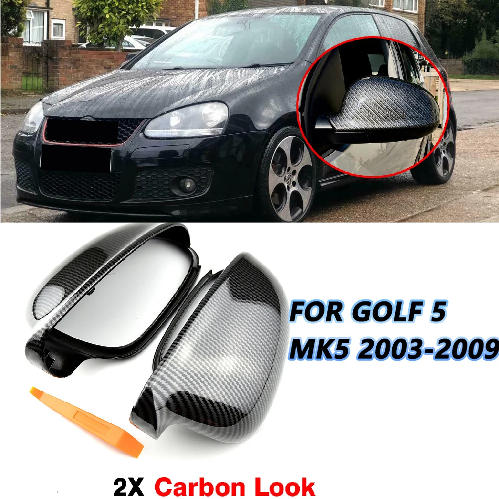 

For Volkswagen Golf 5 MK5 GTI Jetta 5 Passat B6 B5.5 Side Wing Mirror Covers Caps For VW Sharan Golf 5 6Plus Variant EOS