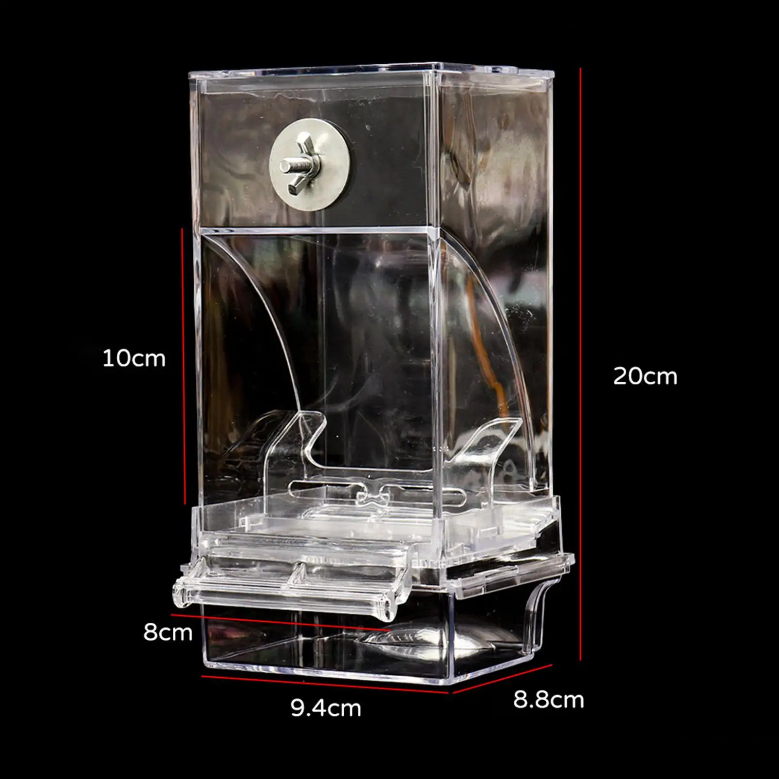 Automatic Feeder for Parrots with Perch And Clear Food Holder Budgerigar Finch
