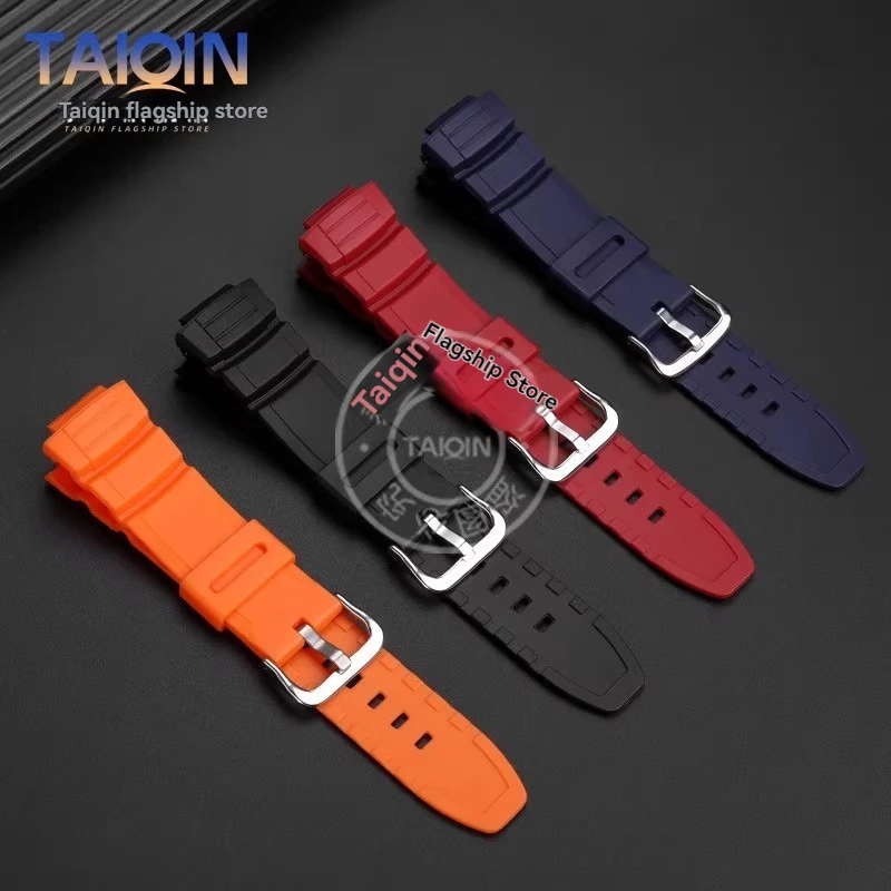 Фото Высококачественный силиконовый ремешок для часов Casio MCW-100H W-S220 AE2000 2100 MCW-110H, полимерный ремешок для часов, водонепроницаемый браслет 16 мм №3