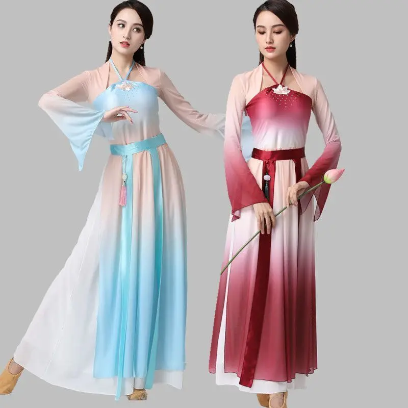 Classical Dance Practice Clothes Women's Body Rhyme Gauze Chinese Style Ethnic Performance