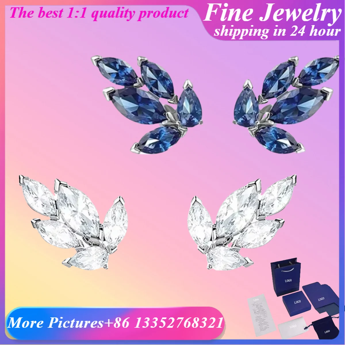 2024 Высококачественные Модные Серьги С Инкрустацией Листьями Дизайнерские