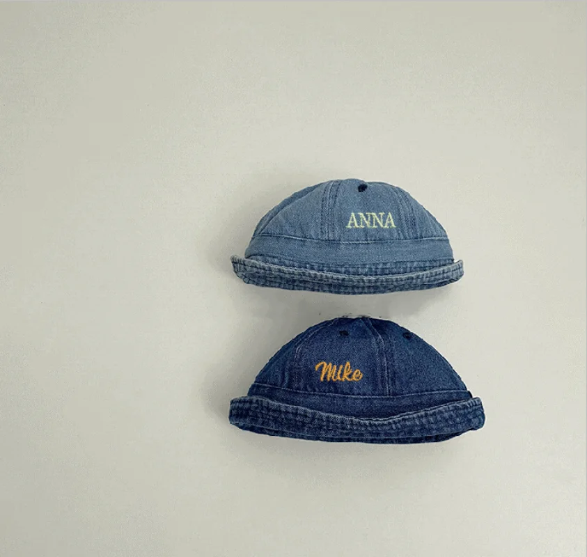 

Customized Children's Cowboy Fisherman Hat Embroidered Personalized Name Fisherman Hat Cute Boys and Girls Student Sunshade Hat