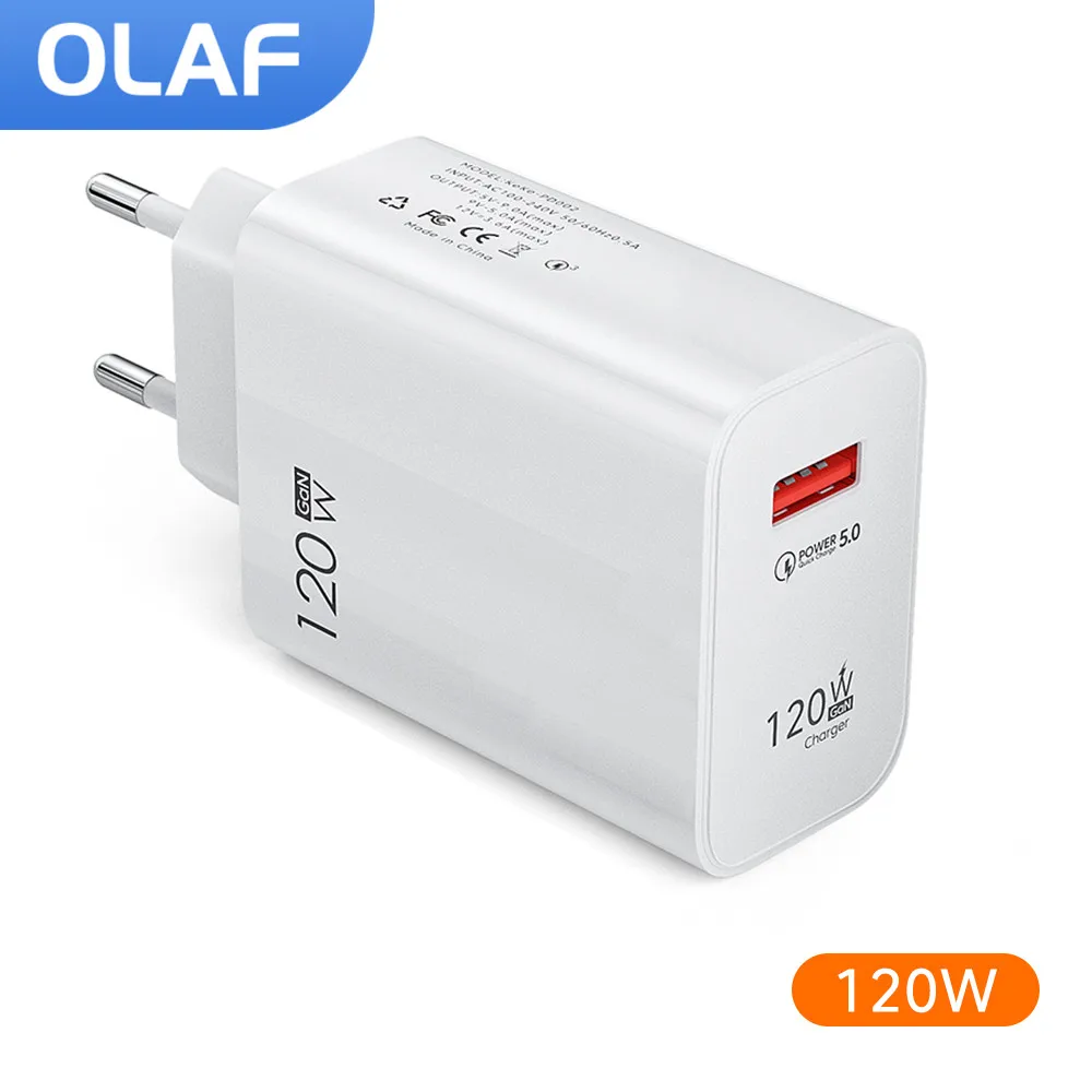

Olaf 120W USB Charger Fast Charging For iPhone Samsung Xiaomi Mobile Phone Charger Quick Charge 3.0 Power Adapter USB Chargeur