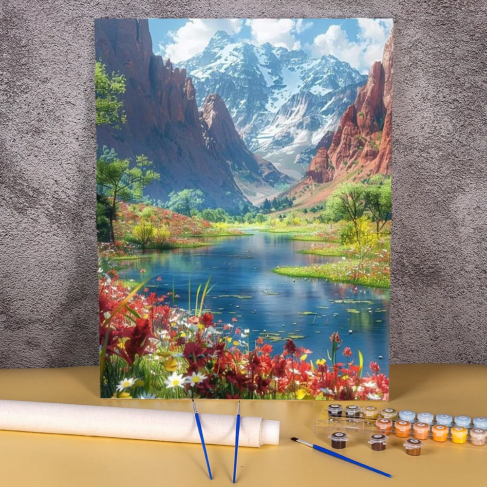 Гора картина по номерам для взрослых DIY пейзаж наборы акриловых красок холст