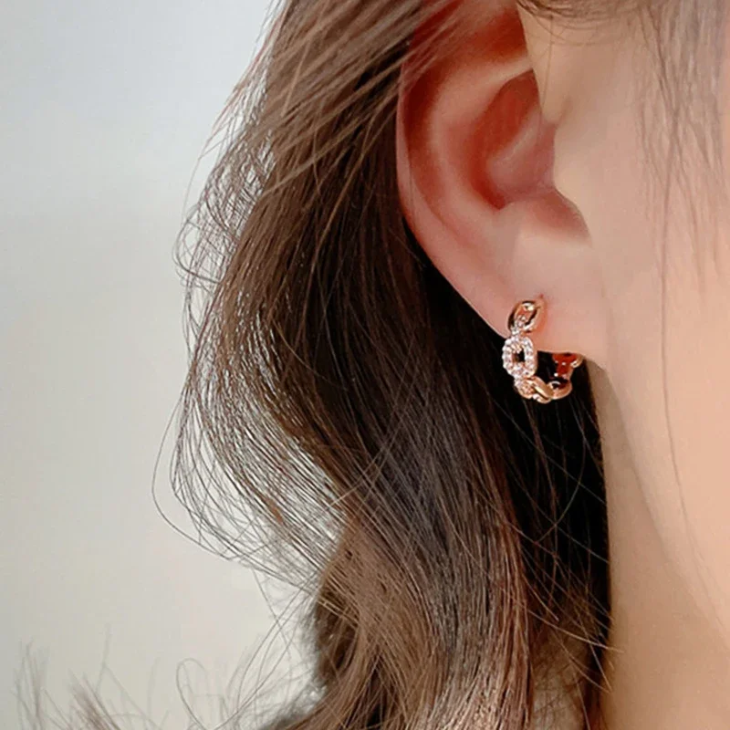 Женские универсальные серьги-кольца CAOSHI серьги цвета розового золота с