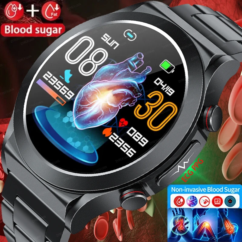 

Смарт-часы мужские с ЭКГ + ППГ, водостойкие IP68