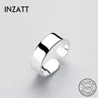 Женское кольцо с гладкой поверхностью INZATT, праздвечерние чное кольцо из настоящего серебра 925 пробы в минималистичном стиле, Ультрамодная бижутерия, серьги