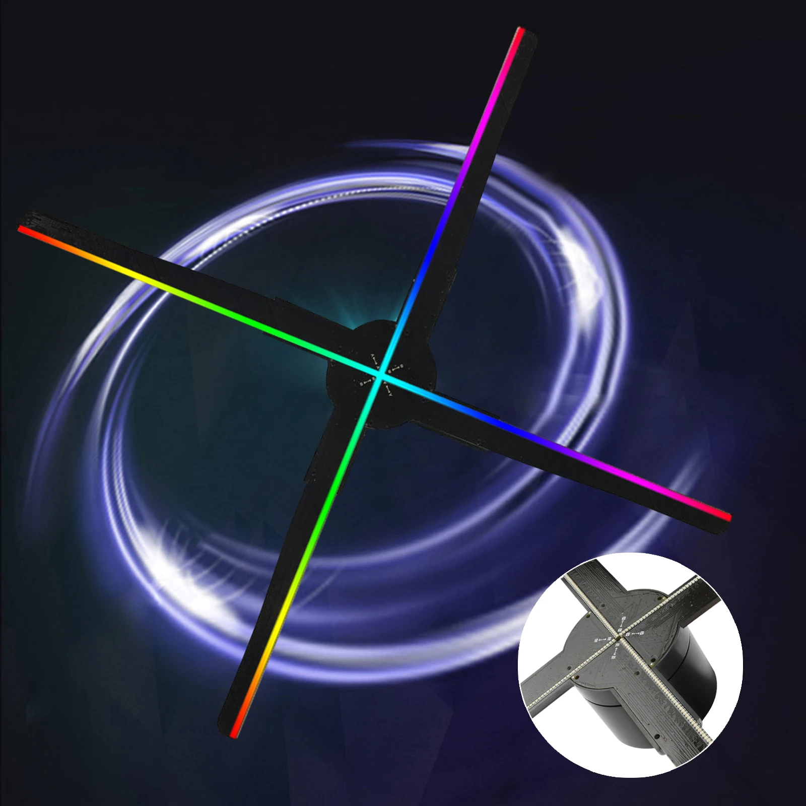 52 см голый глаз 3D голографический проектор WIFI рекламные огни машина светодиодный