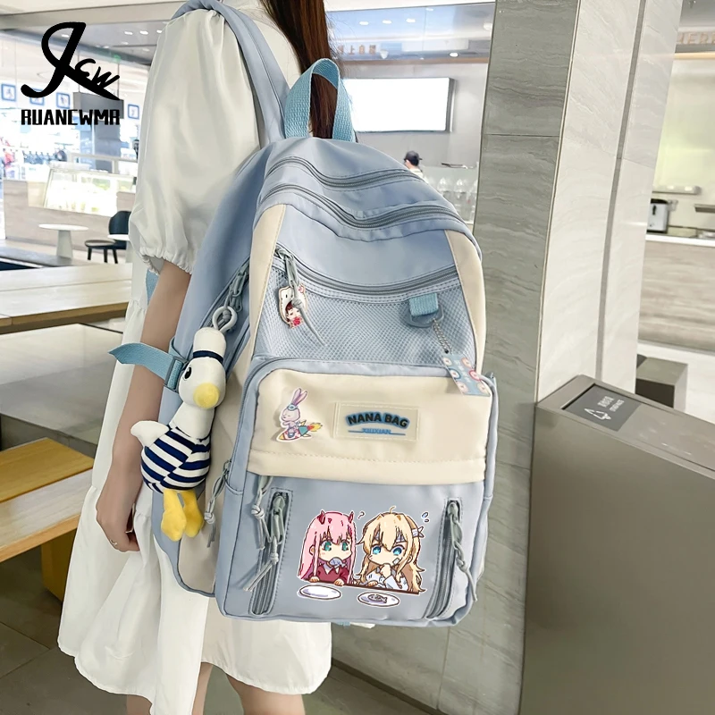 Anime DARLING In The FRANXX 02 Zero Two Ichigo Miku Merch Unisex Backpack Student Personalized Japanese Fashionable Schoolbag