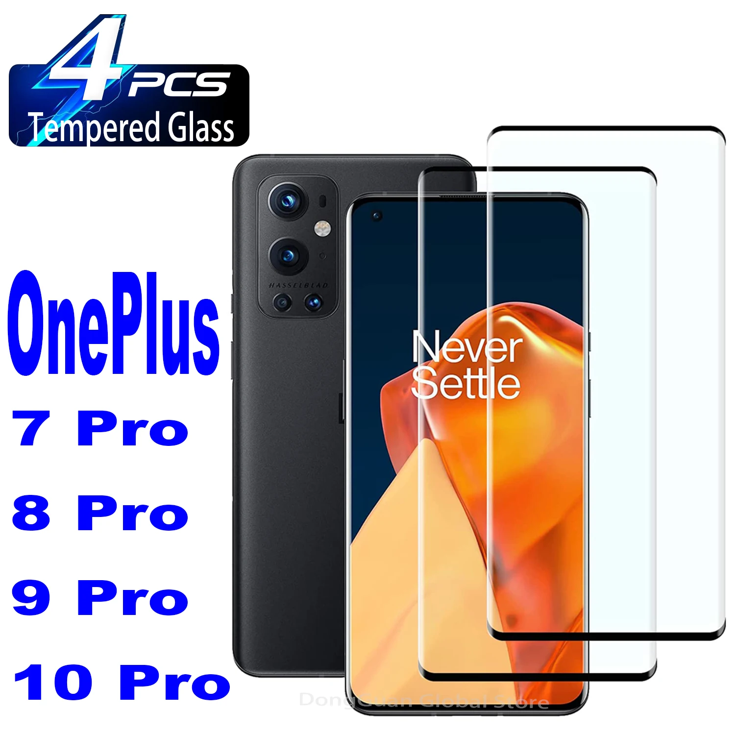 2/4Pcs 3D Curved Ultrasonic Fingerprint Tempered Glass For OnePlus 7 8 9 11 10 Pro 7T Pro Screen Protector Glass Film