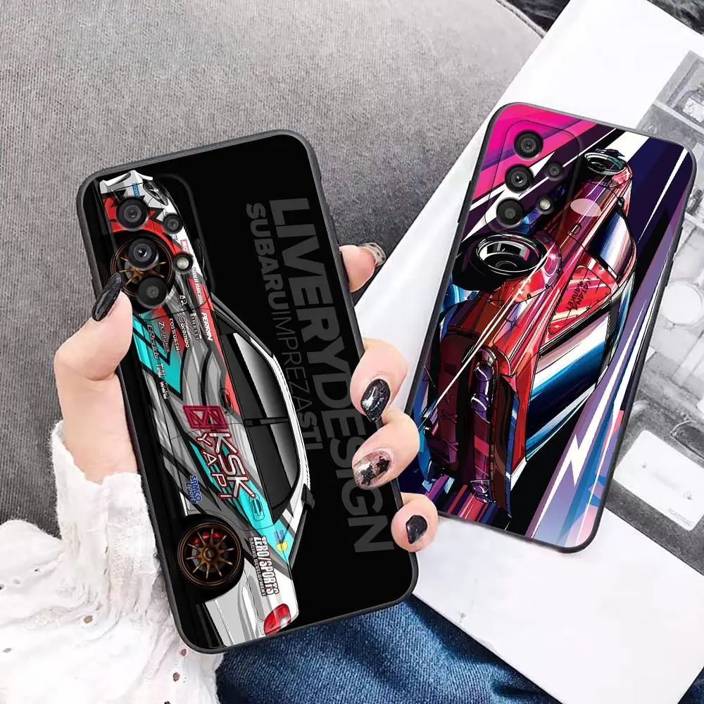 

Tokyo JDM Drift Sports Car Phone Case For Samsung Galaxy A72 A71 A52 A51 A42 A32 A31 A02s A21 A12 A11 A01 A02 A03 5G Black Cover