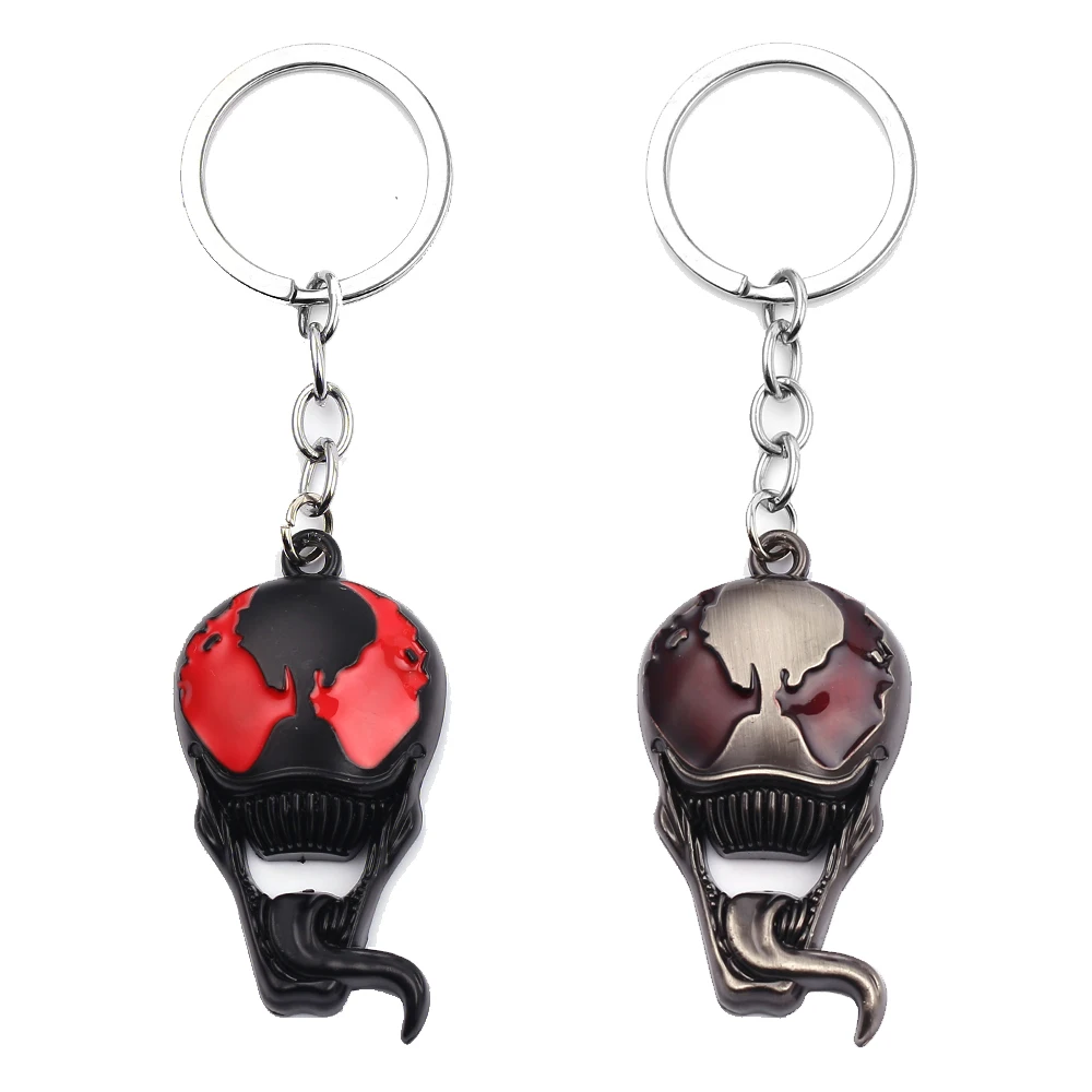 

Marvel Anti Hero Venom Keychain Metal Mask Pendant Car Key Ring Avengers Movie Figure Keyholder Men Jewelry Accessories