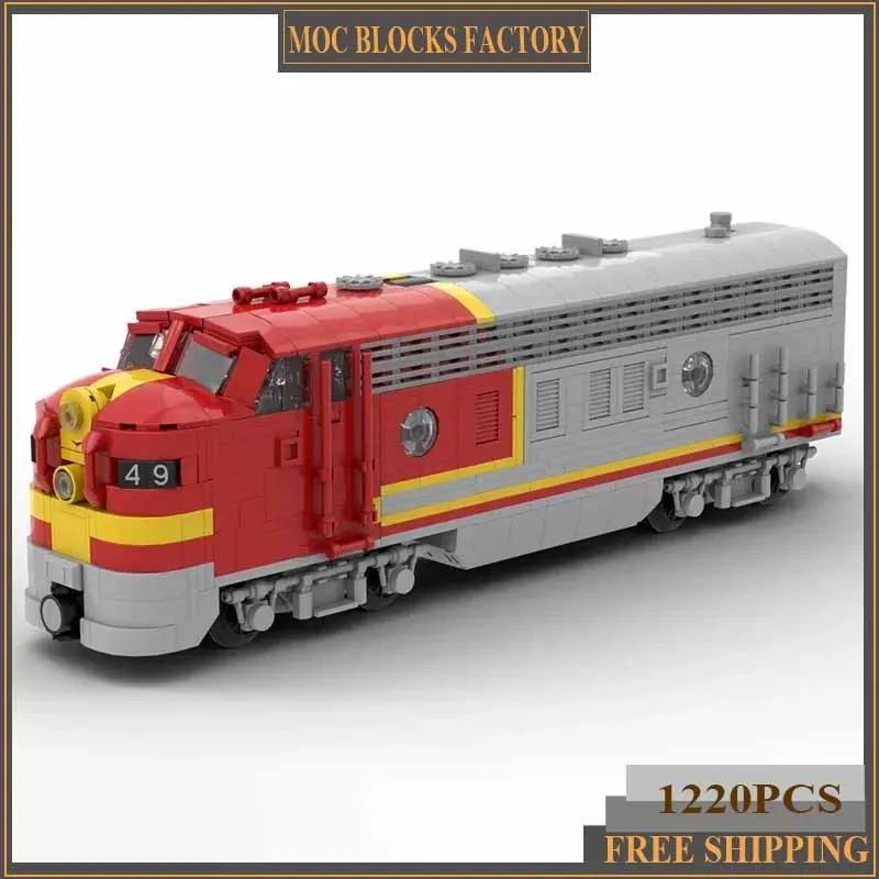 Серия железнодорожных поездов Moc строительные кирпичи EMD F7 модель поезда