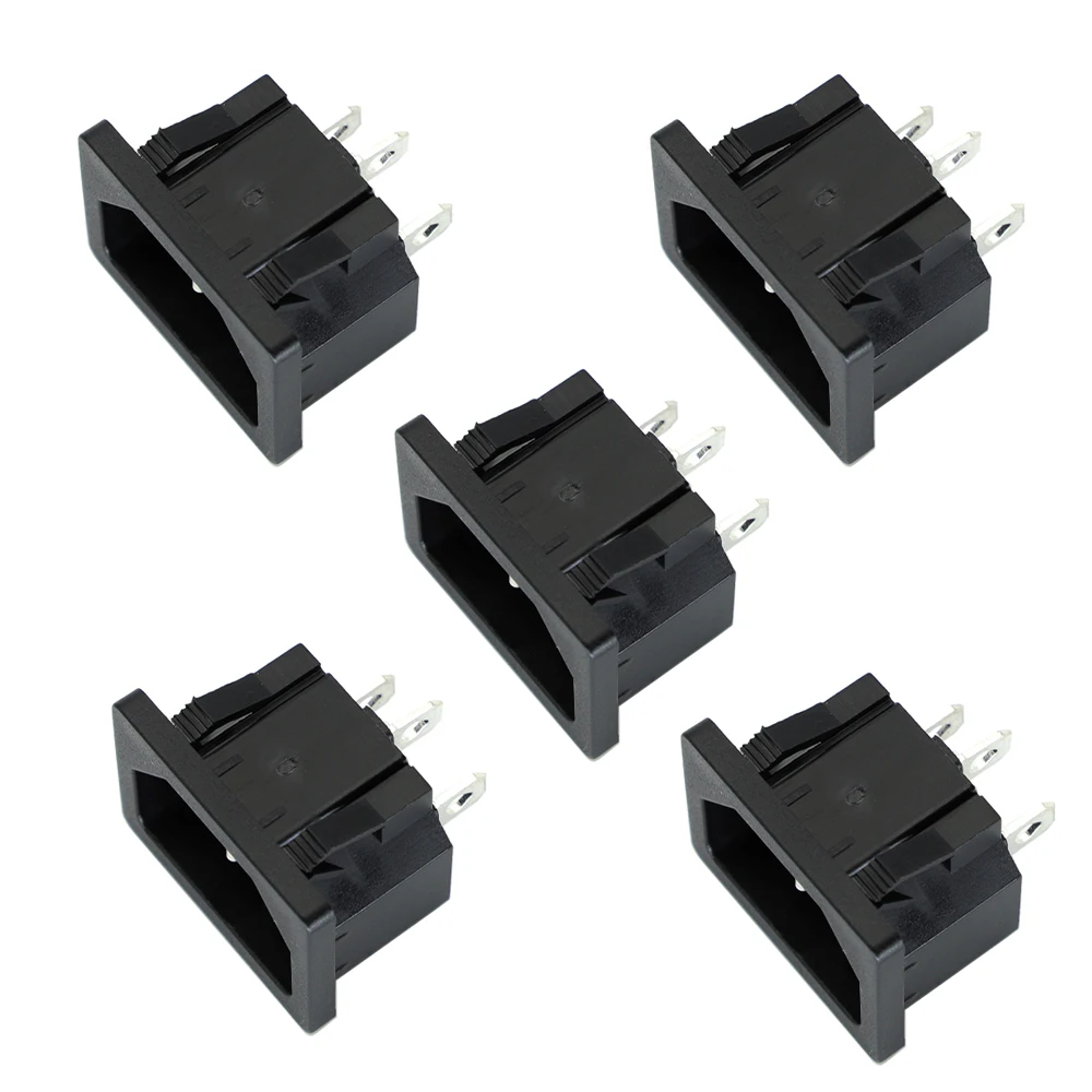 

5 шт. входная розетка JCD AC-05 черная/серебристая