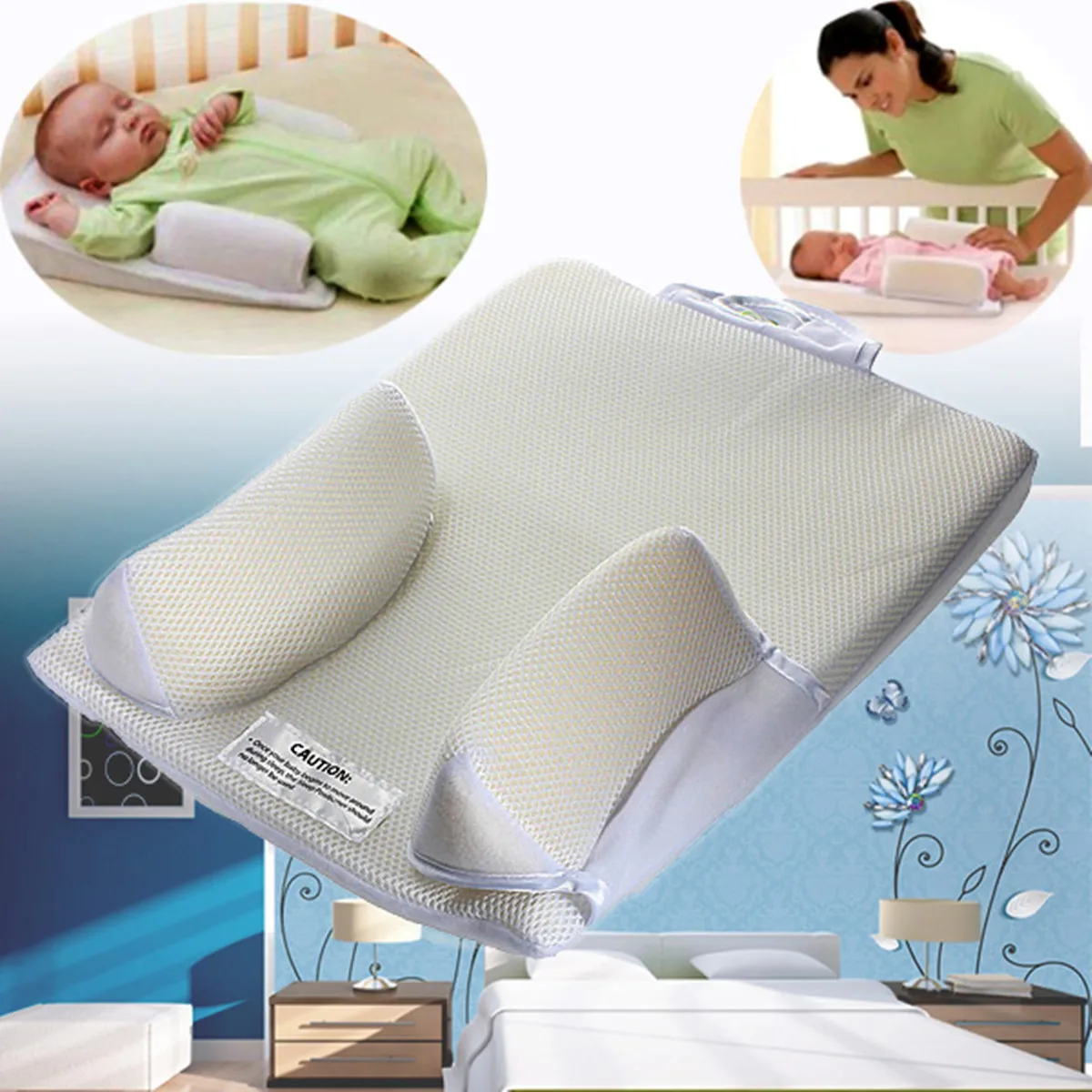 

Baby Care Infant Newborn Anti Roll Pillow U ltimate Vent Sleep Fixed Positioner Prevent Flat Head Sleeping Cushion