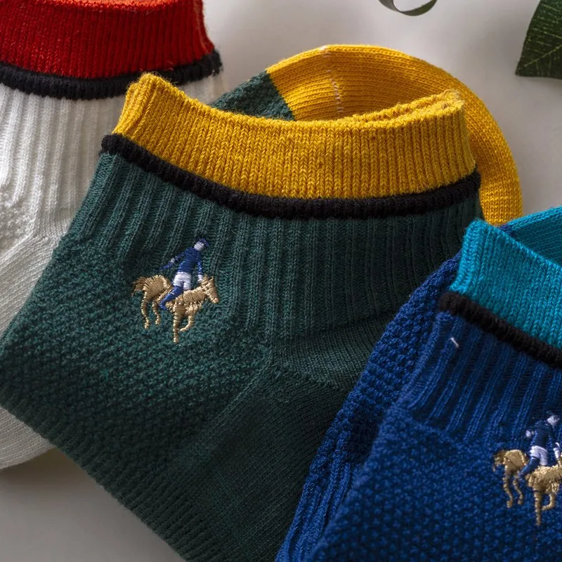 5 pairs of men's socks cotton non slip silicone invisible no dew ship socks summer and autumn fashion men's one size deodorant