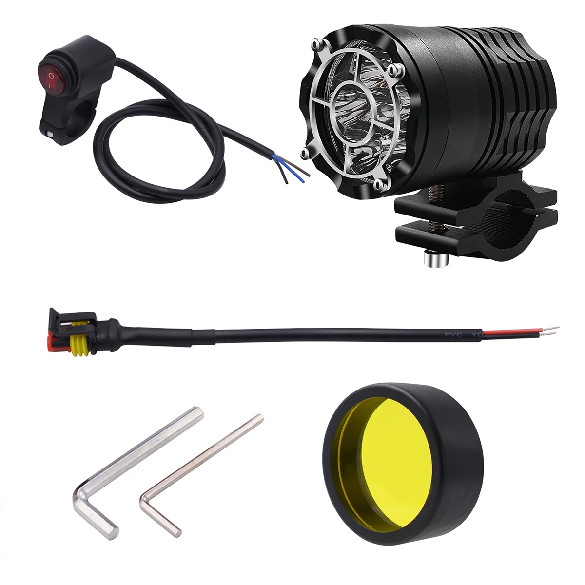 

1 Pc Spot Light Aluminum Alloy Headlight Fog Lamp Spot Light for Scooter Motorbike Motorcycle