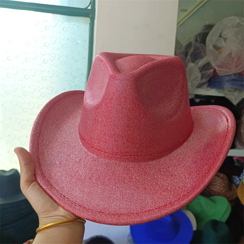 

Colorful Cowboy hat 2023 new men's and women's hats Jazz autumn evening fluorescent Cowboy hat sombrero vaquero
