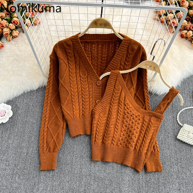 

Nomikuma Cardigan Women Spring Autumn Slim Bodycon Solid Color Simple Sweater Women Vintage Fashion Elegant Sexy Sweater Mujer
