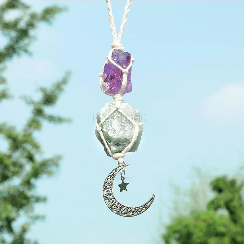 5 шт. подвеска из розового кристалла с натуральным аметистом для автомобиля