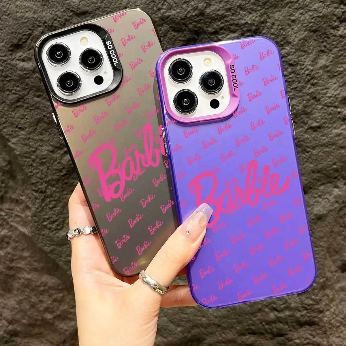 Розово-розовый чехол для телефона с полным покрытием iPhone B-Barbies MINISO брендовый