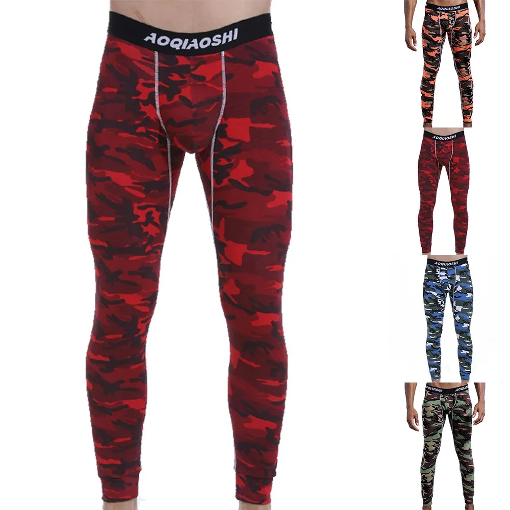 Men Warm Long Johns Thermal Underwear Man Camouflage Leggings Pants Winter Warm Trousers Pants Underpants Mens Tight Trousers