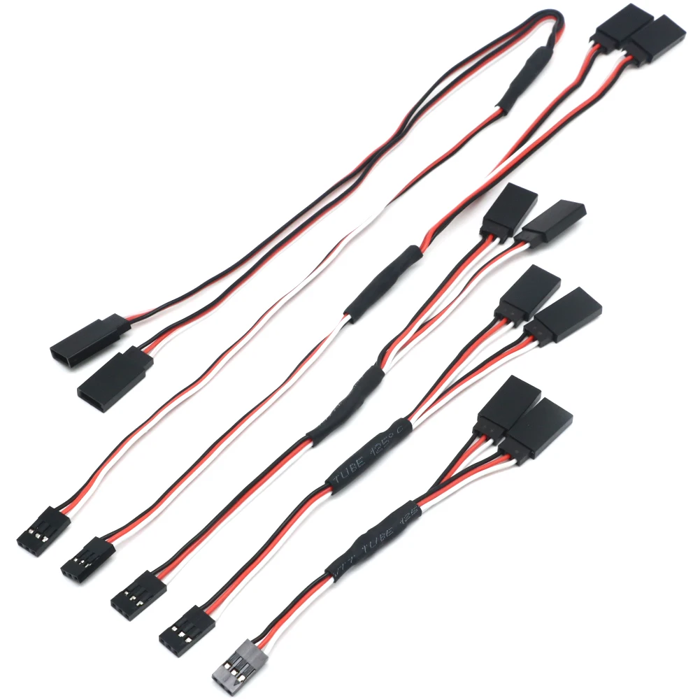 10pcs/lot 100/150/200/300/500mm RC Servo Y Extension Cord Cable Lead Wire For RC Servo JR Futaba RC Airplane Helicopter Car DIY images - 6