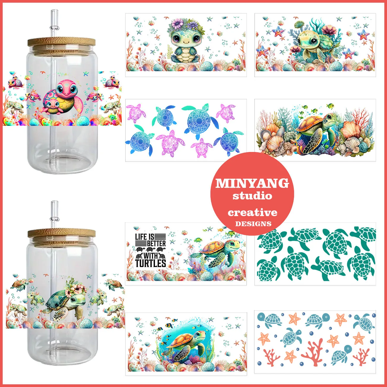 Водонепроницаемые наклейки с милым черепаховым узором сделай сам 3D переводы