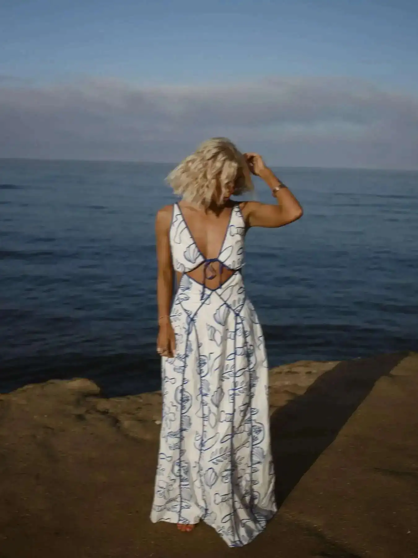 Женское пляжное платье из полиэстера