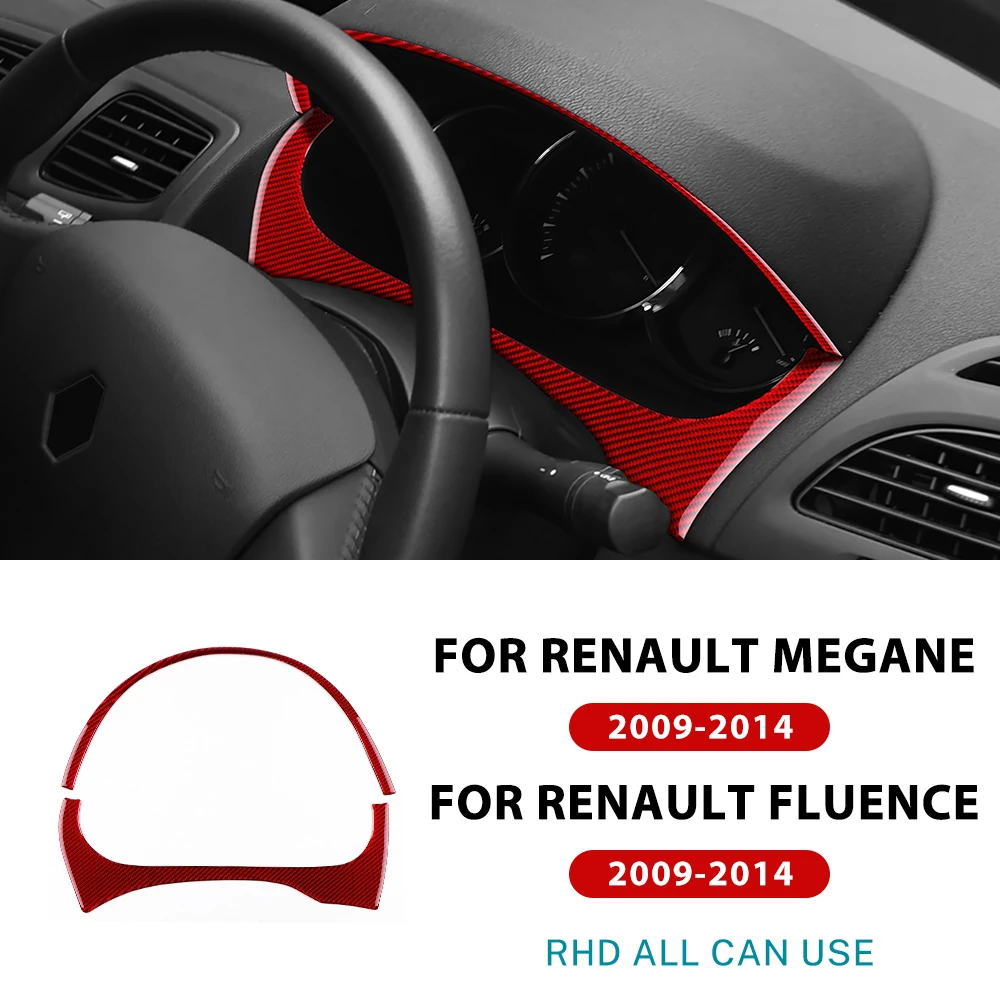 

Настоящая мягкая наклейка из углеродного волокна для Renault Fluence Megane RS 2009, 2010, 2011, 2012, 2013, 2014, 2015, аксессуары для инструментов LHD RHD