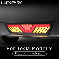 luckeasy for tesla model y car rear brake lights pilot warning stop safety lamp exterior accessories turn signal